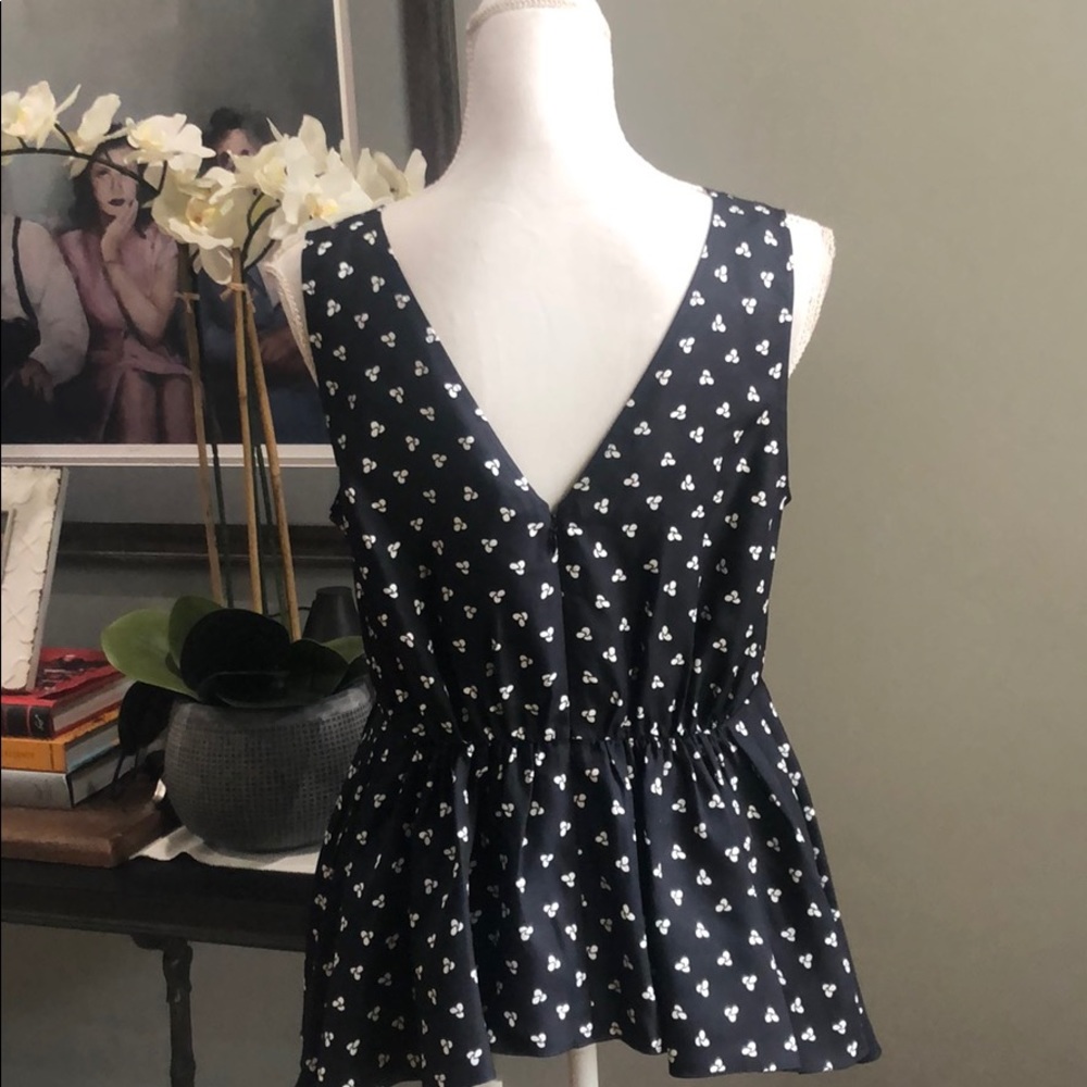 (Sold) Lewit Sharkbite Hem Silk Faux Wrap Tank Bla - Picture 8 of 8